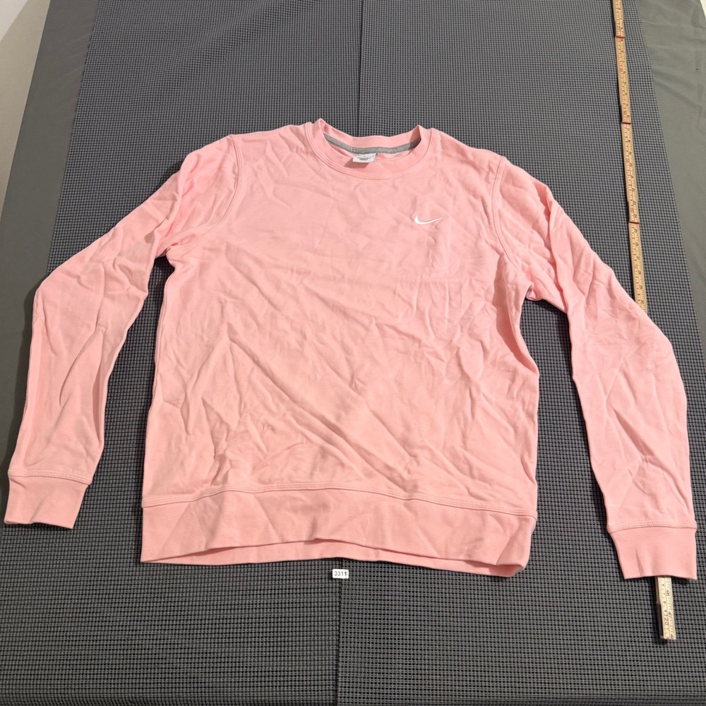 Nike Pink Crewneck Sweatshirt Embroidered Swoosh Logo Size Large